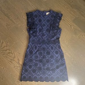 SEA NEW YORK navy dress, ruffle sleeves - sz 4